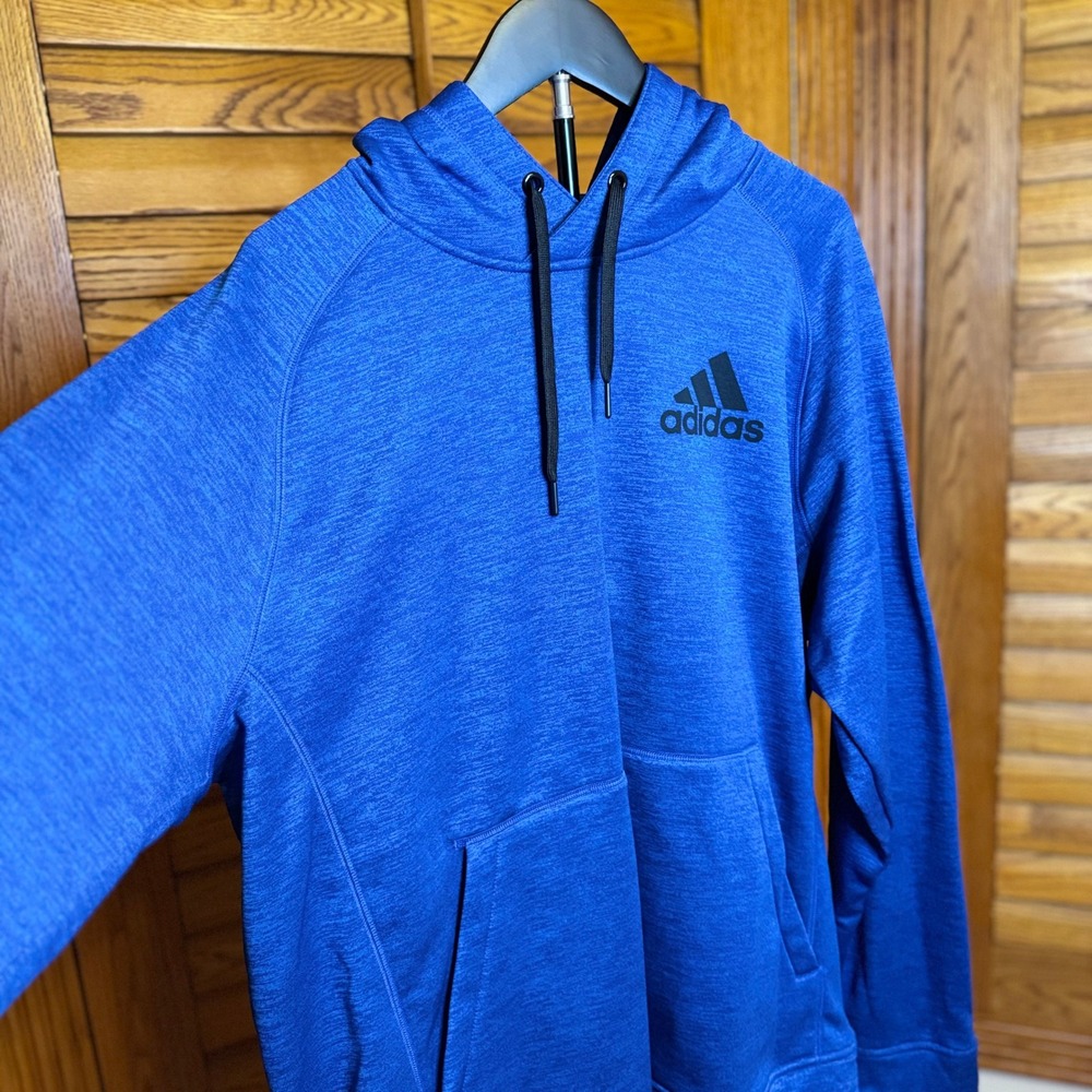 Adidas Mens XL Team Issue Climawarm Hoodie Blue Heather